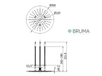 MEDIDAS ROCIADOR DUCHA EMPOTRADO Ø 30cm BRUMA